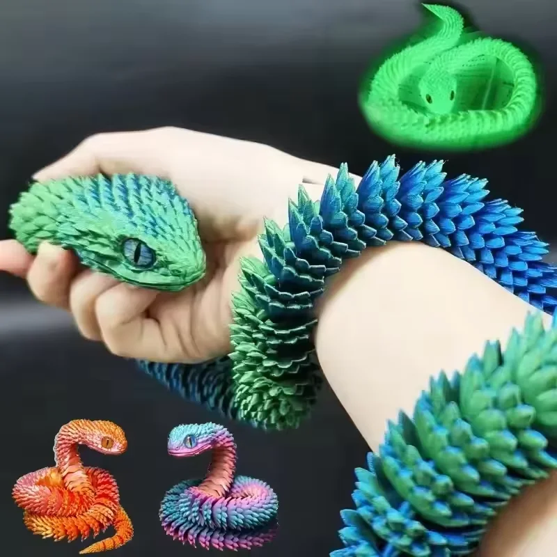 Kids Toys Xmas - 3D Baskılı Yılan Hareketli Eklem Fidget