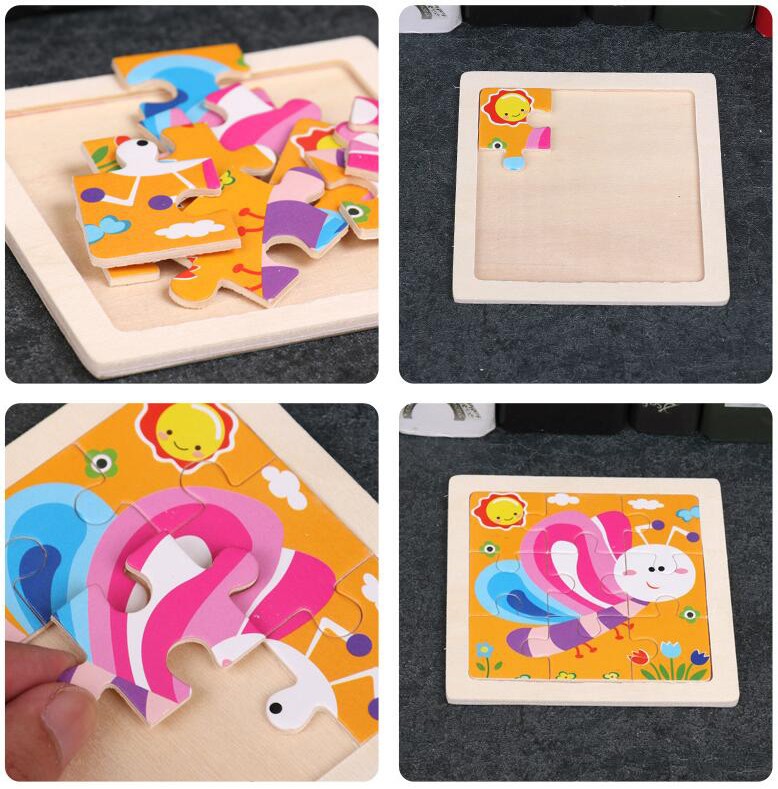 4 adet/grup 3D Ahşap Yapboz Bu - Kids Toys In Wholesale incelemesi ve fiyatı