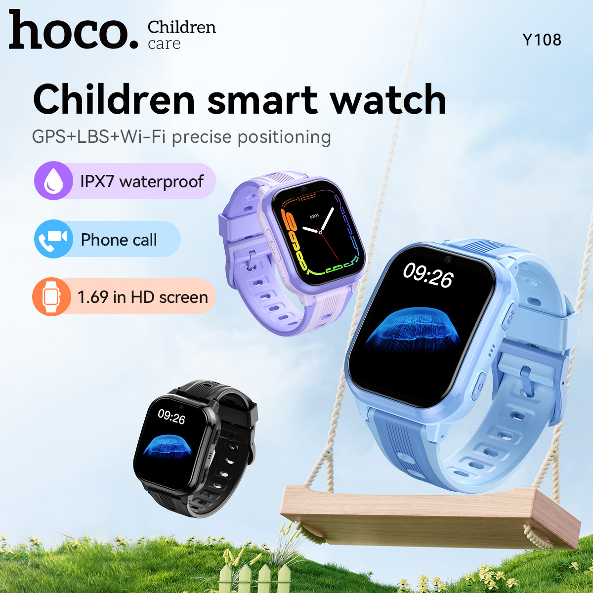 HOCO Y108 1.69 inç HD LCD Kavi - Kids Smartwatch Gps incelemesi ve fiyatı